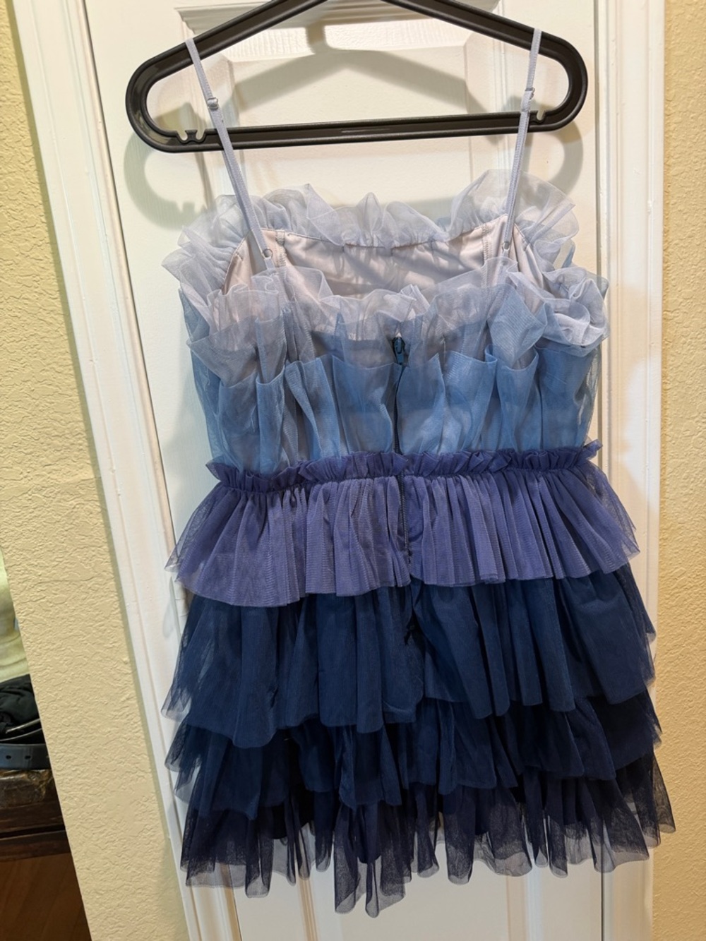 Storia Blue Tiered Tulle Mini Dress - Picture 5 of 6